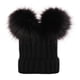 thumbnail image 3 of Gorro de bebé con doble bola de pelo, tejido a mano, estilo europeo y americano, para otoño e invierno, gorro de punto cálido y transpirable, 3 of 6