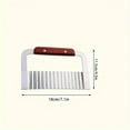 thumbnail image 3 of Crinkle Cut Knife Wavy Potato Slicer Stainless Steel French Fry Cutter w/ Wooden Handle - Extra Wide, Sharp & Effortless, 3 of 6