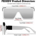 thumbnail image 5 of FEISEDY One Piece Square Sunglasses Women Men Metal Buckle Design B2540, 5 of 14