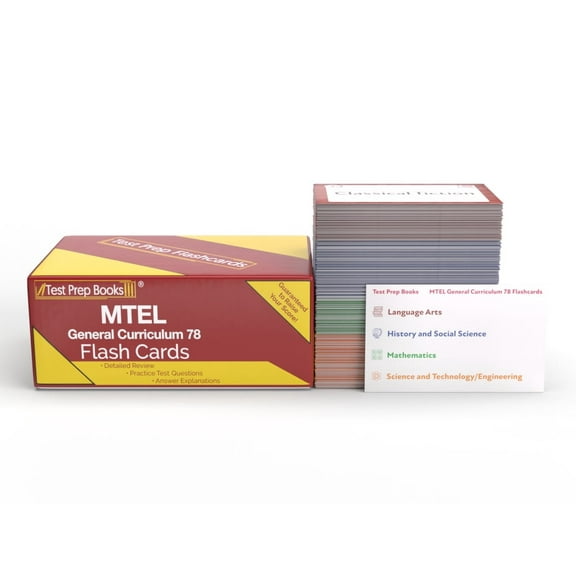 MTEL General Curriculum 178/278 Study Cards: MTEL General Curriculum Exam Prep and Practice Test Questions [Full Color Cards]
