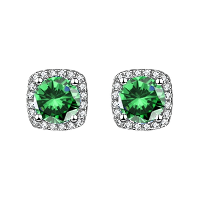 CREATITOY 1 Ensemble Boucle d'Oreille 1-Carat Diamant Simulé - Design Micro-Incrusté, Bijou de Luxe Cadeau pour Femmes