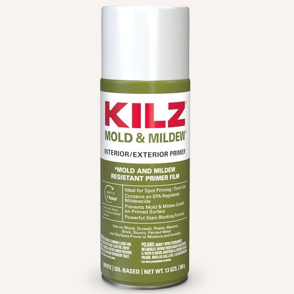 13 oz. Mold & Mildew White Oil-Based Interior and Exterior Primer, Sealer and Stain-Blocker Aerosol