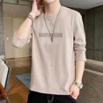 thumbnail image 3 of Camiseta holgada con cuello redondo y estampado gráfico para hombre, 100 % algodón, manga larga, tendencia de moda 2024, jersey de lujo, 3 of 5