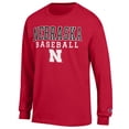 thumbnail image 2 of Men's Champion Scarlet Nebraska Huskers Baseball Stack Long Sleeve T-Shirt, 2 of 3