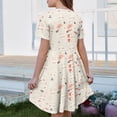 thumbnail image 5 of yuCgh Floral Print Easter Dress for Girls, Short Sleeve Summer Dress with Front Pocket, Lightweight Casual Party Dress for Kids,Earthy Yellow 140, 5 of 5