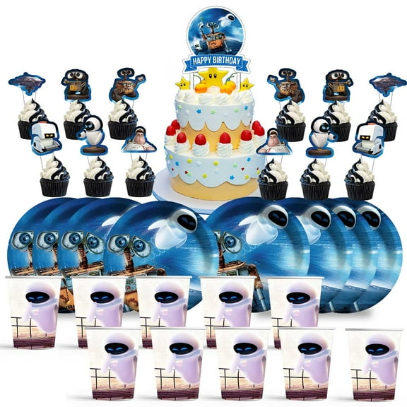 Wall E Birthday Cups Party Supplies Plates Fans Decorations Cake Topper Decor