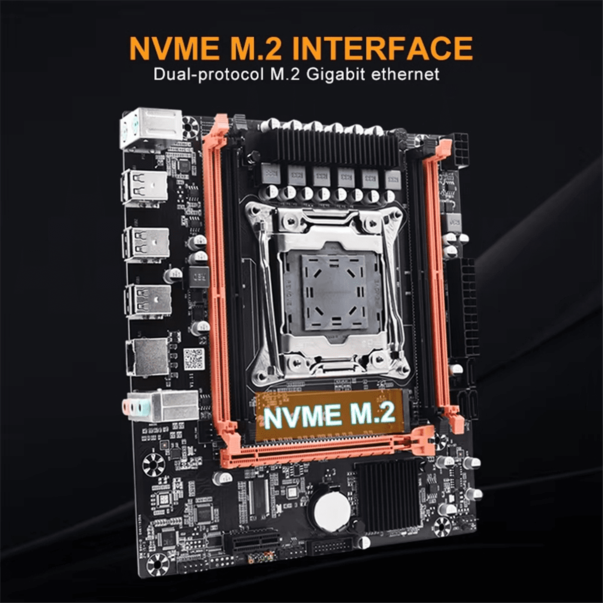 X99E Motherboard+E5 2666 V3 CPU+Thermal Grease Support 4 DDR4 RECC RAM Gigabit LAN Card PCIEX16 NVMe Desktop Motherboard