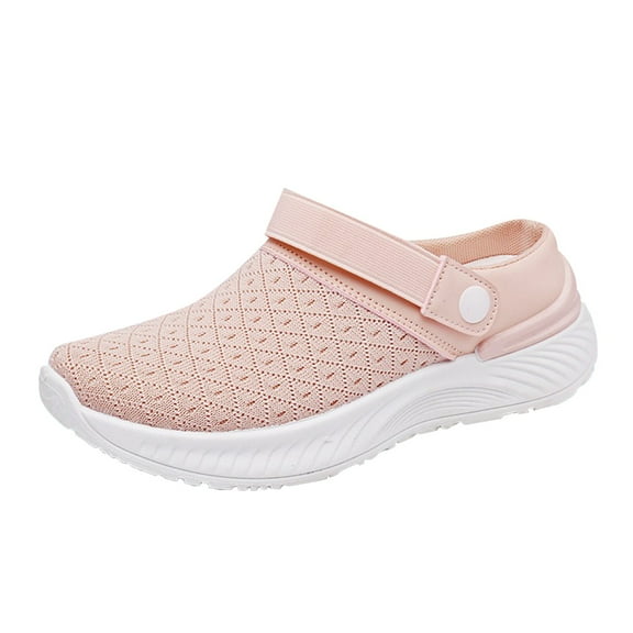 kamemir Slip Resistant Work Shoes for Women Women's Slip On Shoes Sneakers for Women Fashion Comfortable White Black Elastic Sneakers for Women(Pink,8.5)