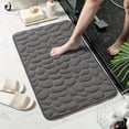 thumbnail image 4 of Evideco French Home Goods Memory Foam Bath Mat Dark Gray Pebble Design 32x20, 4 of 11