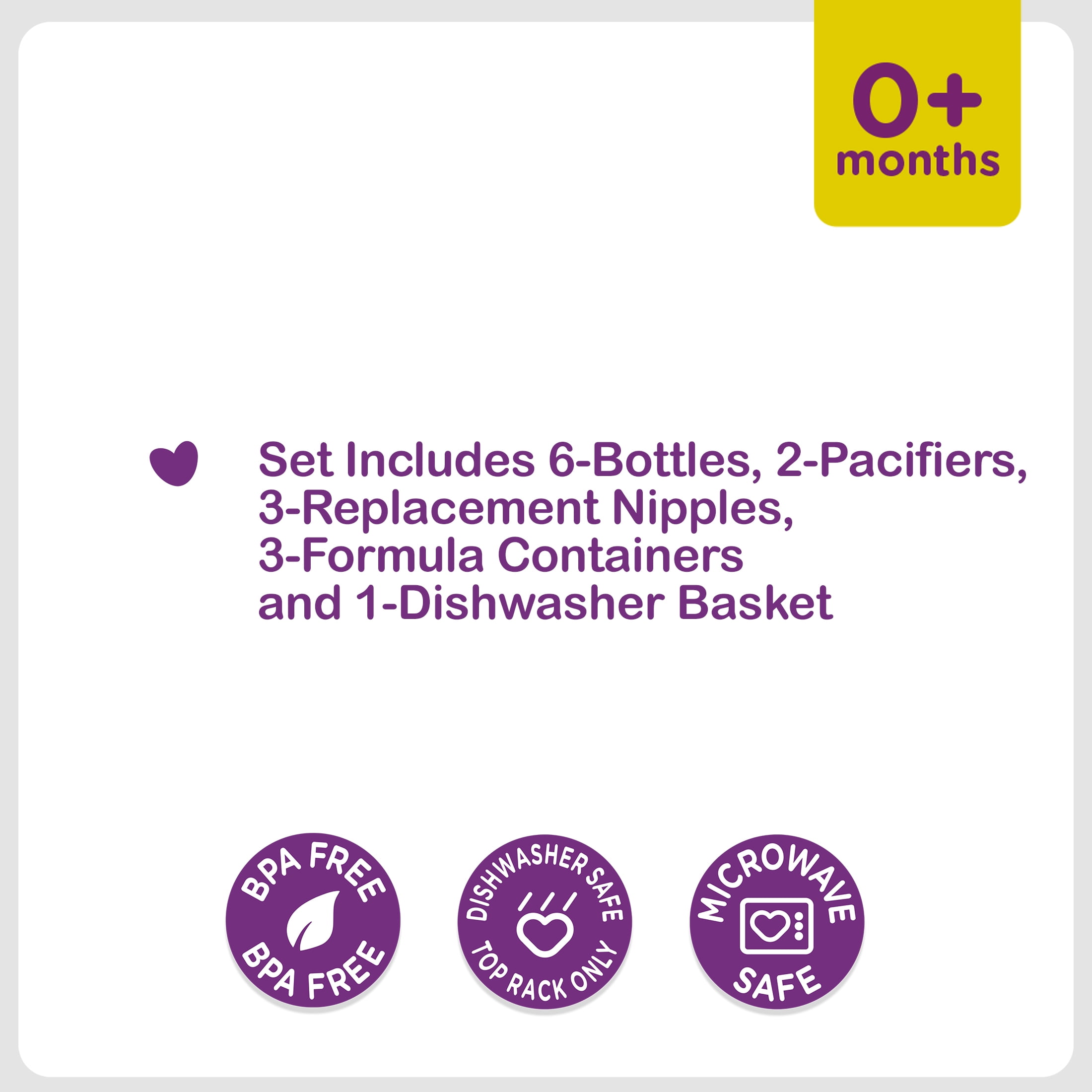 Parent`s Choice Standard Neck Bottle Starter Gift Set Newborn 0+ Months Unisex Multi-Color