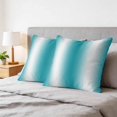 thumbnail image 6 of Pillow Covers 18x18 Set of 2, Ombre Turquoise Square Throw Pillow Covers for Couch/Sofa/Living Room, Gradient White Abstract Minimalist Stripe Decorative Soft Pillowcases for Couch Throw Pillows, 6 of 9