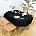 thumbnail image 2 of Small Oval Tablecloth 54 x 72 Inch Washable Fabric Table Cloth Solid Black Table Cover for Dining Wedding Party Banquet Tabletop Decoration, 2 of 6