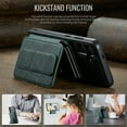 thumbnail image 4 of Compatible with Magsafe for Samsung Galaxy S25 Wallet Case Magnetic Card Holder, RFID Blocking 2 in 1 Detachable Back Flip Kickstand Vintage PU Leather Shockproof Case for Women Men, Green, 4 of 12