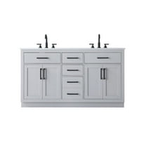 Elegant Kitchen and Bath Alden 60 Inch Double Bathroom Vanity In Grey