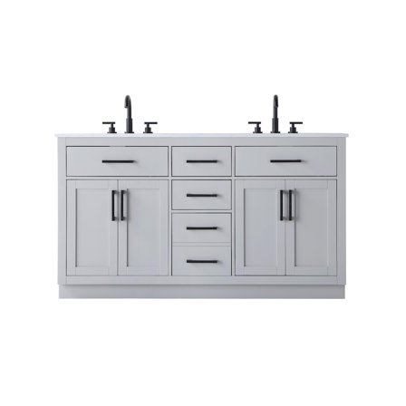 Elegant Kitchen and Bath Alden 60 Inch Double Bathroom Vanity In Grey