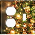 thumbnail image 4 of Metal Light Switch Plate Cover Festive Christmas Tree Ornaments XMS017, 4 of 13
