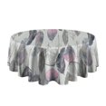 thumbnail image 5 of Pink and Grey Watercolor Feather Pattern Round Tablecloth 60"x60",Wrinkle Wipeable Table Cloth for Kitchen Dining Room Picnic Patio Party, 5 of 6