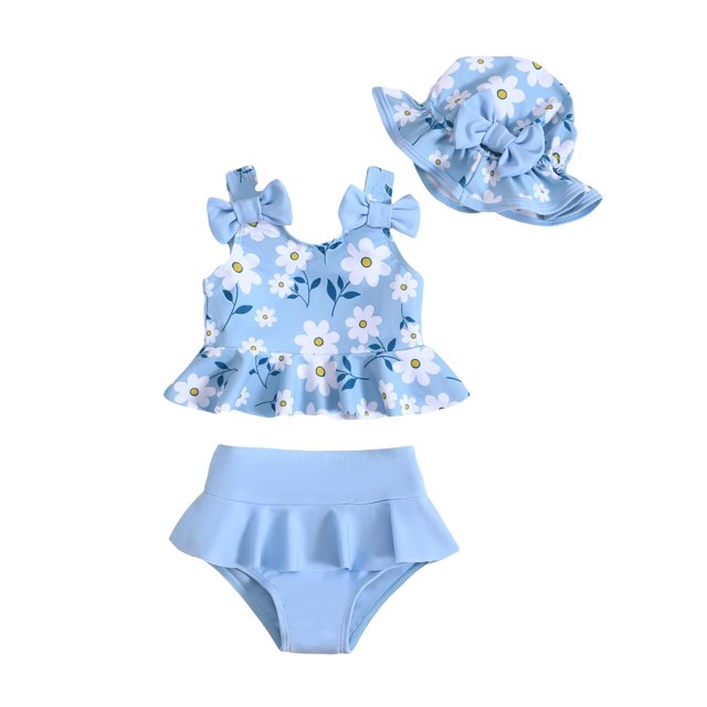 Set de tankini Mioglrie Blue Daisy para niños pequeños
