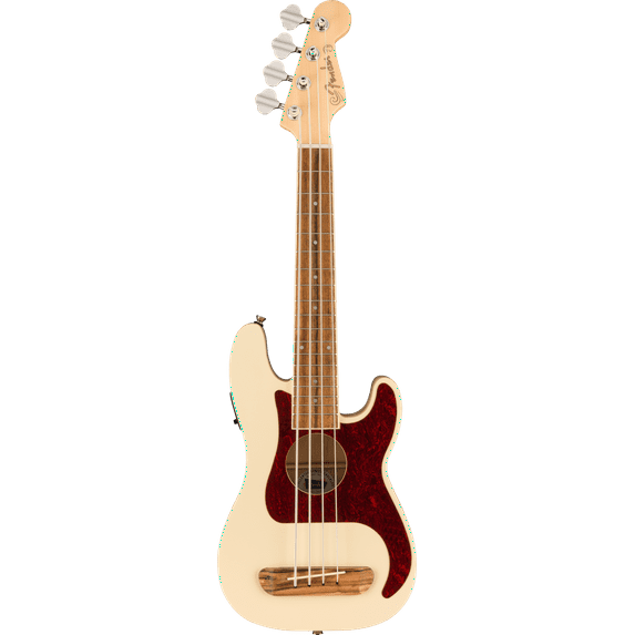 Pre-Owned Fender Fullerton Precision Bass® Uke, Tortoiseshell Pickguard, Olympic White
