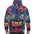 thumbnail image 7 of Kdxio Neon Graffiti Urban Art Print Mens Casual Hooded Collar Drawstring Hoodies Pullover Sweatshirts Casual Long Sleeve Shirts-3X-Large, 7 of 7