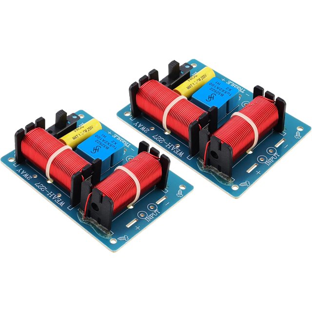 2 Way Speaker Crossover, 80W Speaker Audio Frequency Divider Loudspeaker 2 Unit Crossover for Speakers - 2Pack