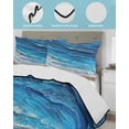 thumbnail image 4 of Blue Coastal Beach Full Size Down Alternative Comforter, Lightweight Comforter Quilt Bedding Set with Pillow Shams Summer Nautical Oil Painting All Seasons Bed Comforter Duvet Insert 78"x90", 4 of 7