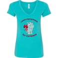 thumbnail image 3 of Inktastic I Want a Hippopotamus for Christmas Women's V-Neck T-Shirt, 3 of 5
