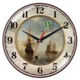 thumbnail image 1 of Patrón de bambú en la sala de estar y reloj mudo con dibujo de moda con vetas de madera, 1 of 5