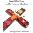 thumbnail image 5 of Urbalabs Western 14 Inch Wall Cross Red With Detailed Stars, Arrows And A bull Center Distressed Wall Hanging Cross Country Wall Decor Room Decoration Office Church Home (Yellow Rose Longhorn), 5 of 7