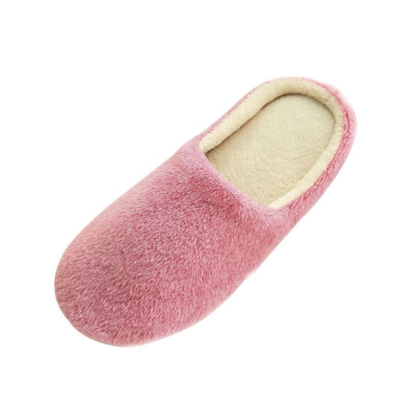 FANTURE Unisex Mens and Womens House Slippers Indoor Memory Foam Cashmere Cotton-Blend Knitted Autumn Winter Anti-Slip 