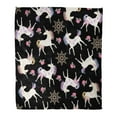 thumbnail image 1 of SIDONKU Flannel Throw Blanket Watercolor Ditsy Vintage Fairy Unicorns Golden Mandala Flowers and Pink Roses Pattern 58x80 Inch Lightweight Cozy Plush Fluffy Warm Fuzzy Soft, 1 of 2