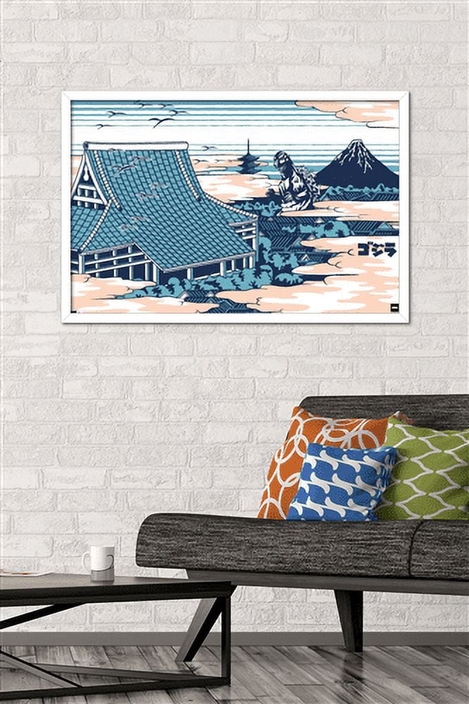 Godzilla - In the Clouds Wall Poster, 22.375" x 34", Framed