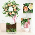 thumbnail image 5 of 26 Inch Spring Wreaths for Front Door, Seasonal Wreath, Large Peony Flower Summer Door Wreaths with Green Leaves, Artificial Decor Decorations for Outdoor, Indoors, Valentine, Wedding, 5 of 10