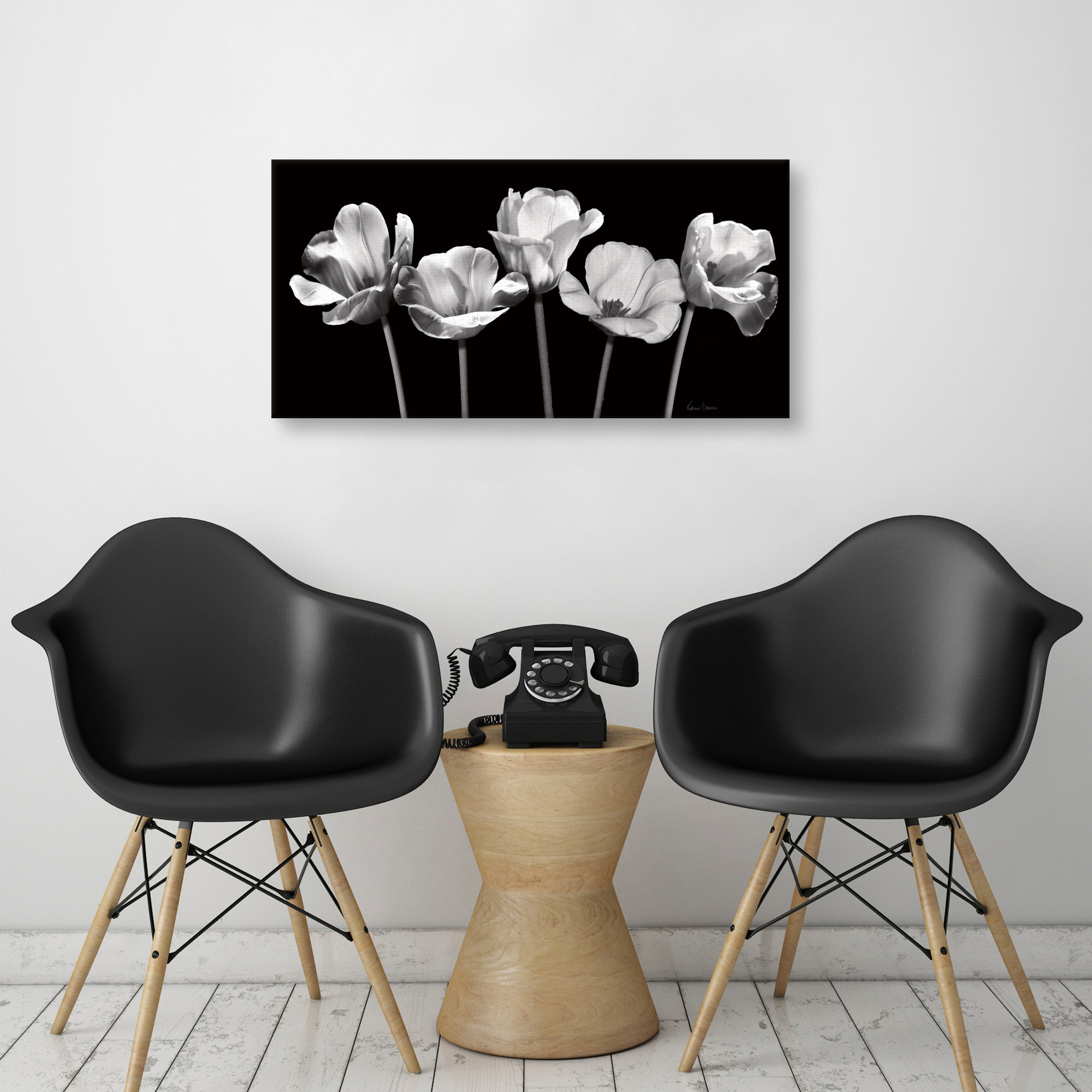 Tulips at Night by Katrina Craven Canvas Art Print