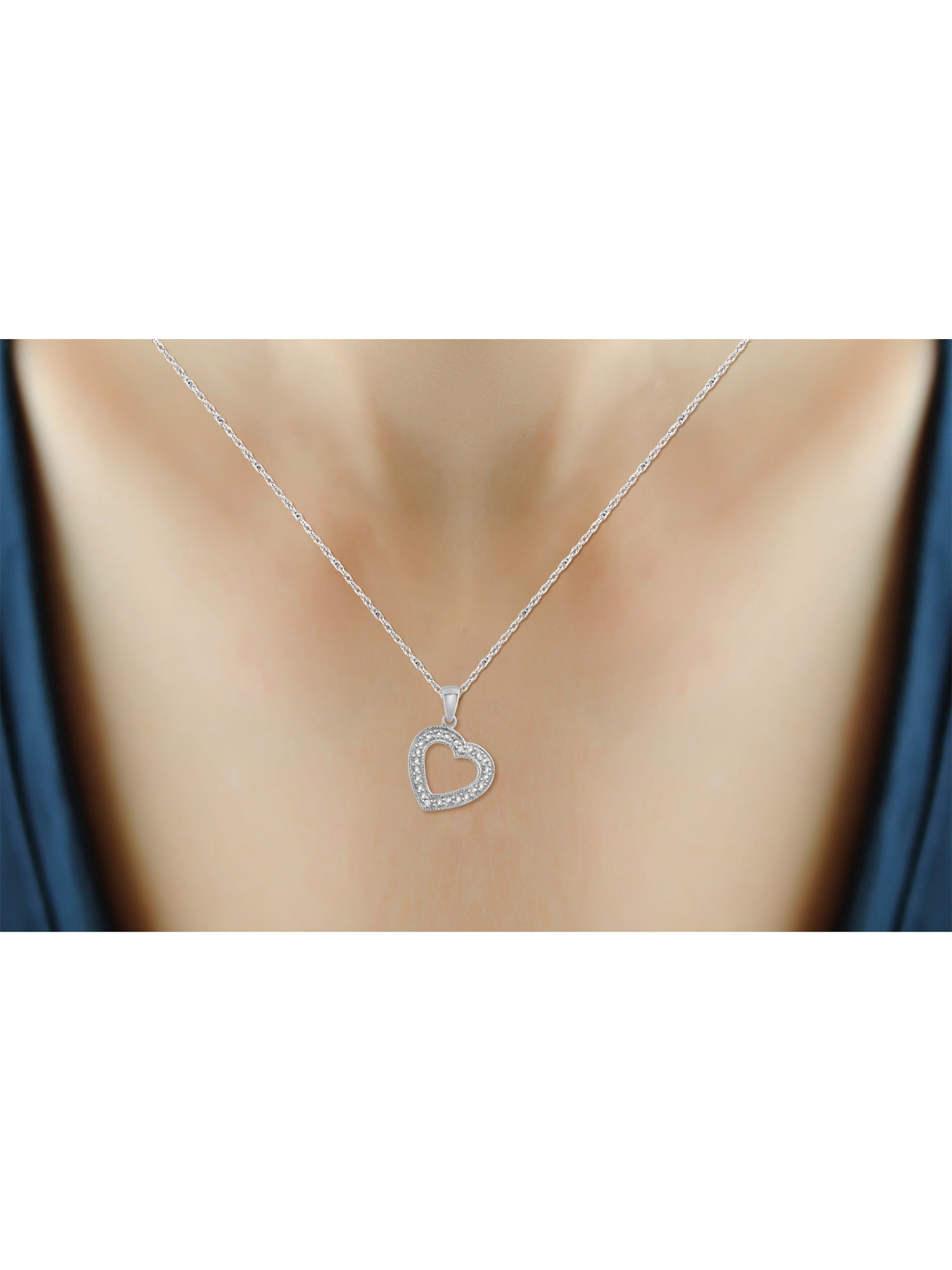 JewelersClub White Diamond Accent Sterling Silver Heart Pendant, 18"