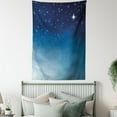 thumbnail image 4 of Night Tapestry, Ombre Inspired Sky with Vibrant Stars Universe Astronomy Exploration, Wall Hanging for Bedroom Living Room Dorm Decor, 60W X 80L Inches, Pale Blue Dark Blue White, by Ambesonne, 4 of 5
