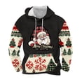 thumbnail image 1 of Sudadera con capucha para hombre, informal, con cordón, estampado navideño, deportiva, blusa de poliéster, 1 of 4