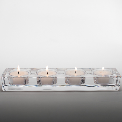 Richland Modern Chunky Glass Four Tealight Candle Holder