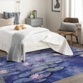 thumbnail image 4 of Water Lily Rugs for Living Room Bedroom - Flower Rug 4x5 - Abstract Art Carpet for Home Decor - Washable Non Slip Patterned Indoor Large Area Rug - Soft & Low Pile (ZN&729), 4 of 7