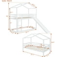 thumbnail image 2 of Wood House Bunk Bed Twin Over Twin with Roof,House Bunk Beds with Slide and 3-Step Ladder, 2 of 8