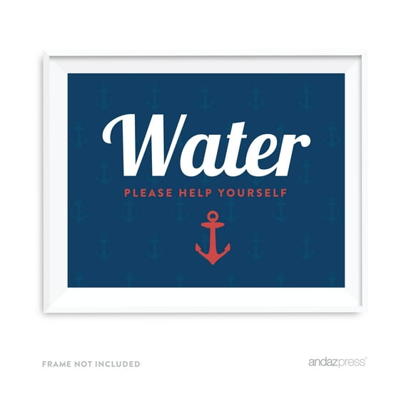 Water Nautical Ocean Adventure Wedding Party Signs