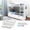 thumbnail image 6 of Max & Lily Solid Wood Twin over Twin Bunk Bed for Kids with Underbed Storage Drawers, 6 of 14