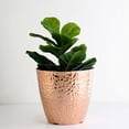 thumbnail image 2 of Efavormart 11" Rose Gold Polypropylene Planter Pot Indoor, Flower Pot For Plants With Metallic Hammered Design, 2 of 11