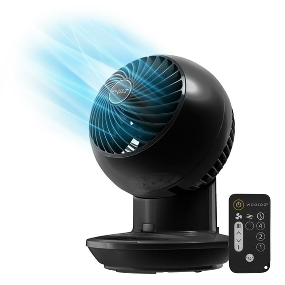 IRIS WOOZOO 3-Speed Oscillating Fan with Remote & Timer Free Standing Desktop Fan