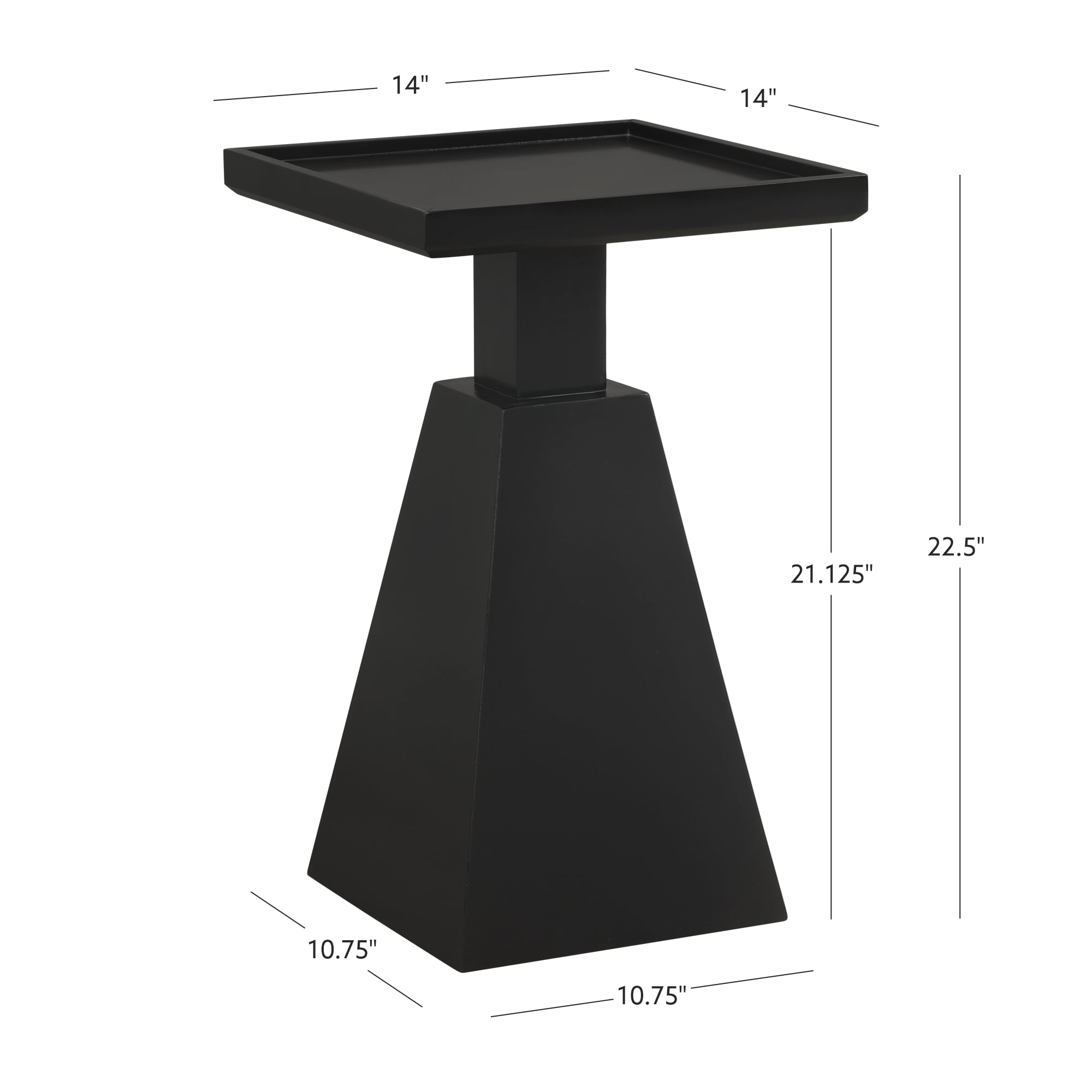 Powell Caryn Side Table, 22.5" Tall, Black