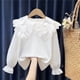 thumbnail image 1 of Blusas y camisas de cuello redondo y manga larga para la temporada de apertura de la escuela para niñas Zhongda Camisa de cuello alto con ribete de encaje y manga larga para niñas como prenda interior, 1 of 8