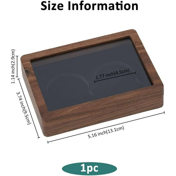 1 Set Challenge Coin Display Case 2-Slot Wood Challenge Coin Presentation Display Box Black Rectangle Coins Packaging Boxes With Acrylic Window for Collector Soldier