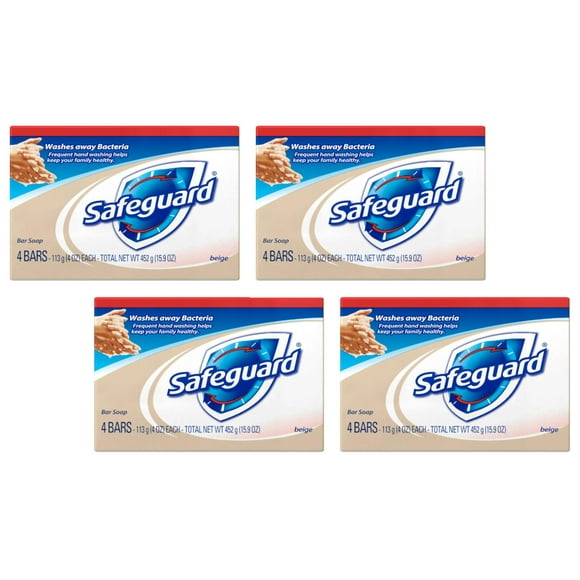Antibacterial Bath Bar Soap - 1 Pack of 4 Bars - Excellent Germ Protection for Family - Eliminates 99% of Bacteria - Deodorant Formula - Unscented - Promotes Frequent Hand Washing