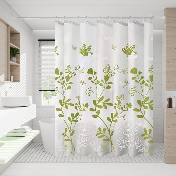 AuroraX Stall Shower Curtain Liner 48" x 72" Plastic Floral Bath Curtain Liner with Hooks Mildew Resistant Waterproof Thickened Farmhouse Neutral Abstract Bathtub Cortinas for Bathroom Decor