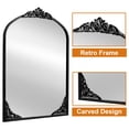 thumbnail image 3 of POSHIONS Arched Wall/Vanity/Decor Mirror for Bathroom Bedroom Livingroom Entryway;37.8"x26.0";Metal Frame;Wrought Iron Art;Black, 3 of 7